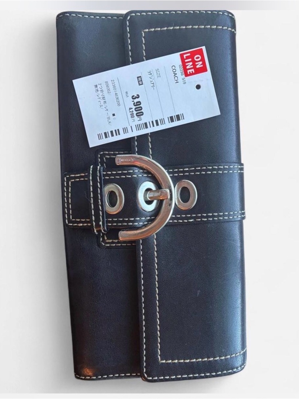 Coach Black Leather Long Wallet with Silver Buckle - Picture 8 of 8